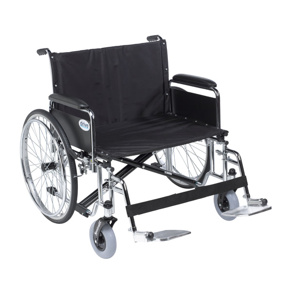 Sentra EC Heavy Duty Extra Wide Wheelchair, Detachable Full Arms, Swing away Footrests, 26" Seat - Discount Homecare & Mobility Products