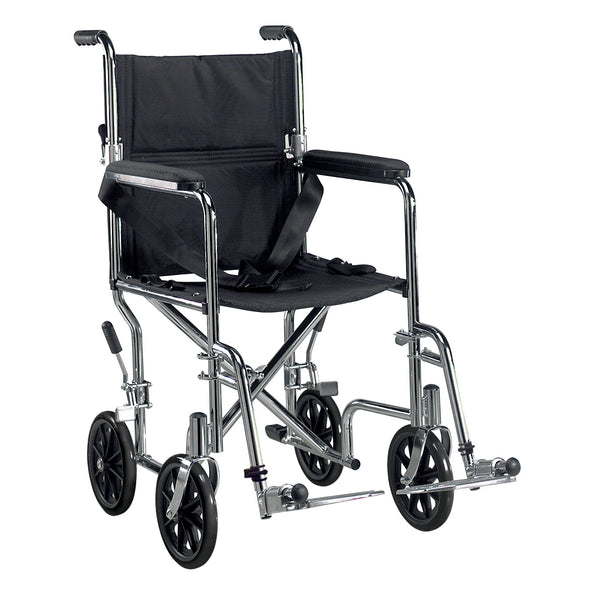 Go Cart Light Weight Steel Transport Wheelchair with Swing Away Footrest, 19" Seat - Discount Homecare & Mobility Products