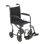 Lightweight Steel Transport Wheelchair, Fixed Full Arms, 19" Seat - Discount Homecare & Mobility Products